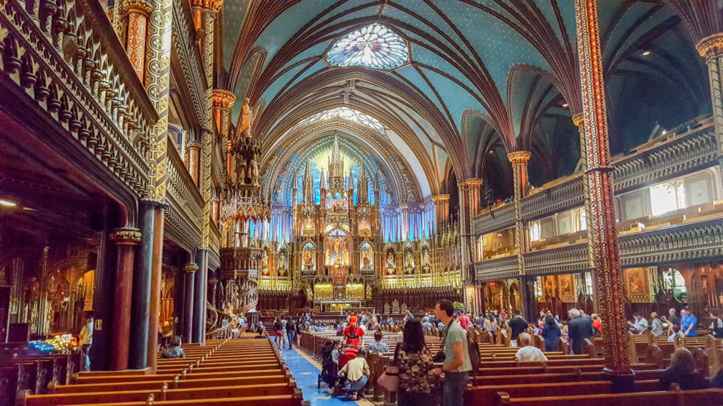 The amazing Notre-Dame Basilica in Montreal. From https://www.nonstopfromjfk.com